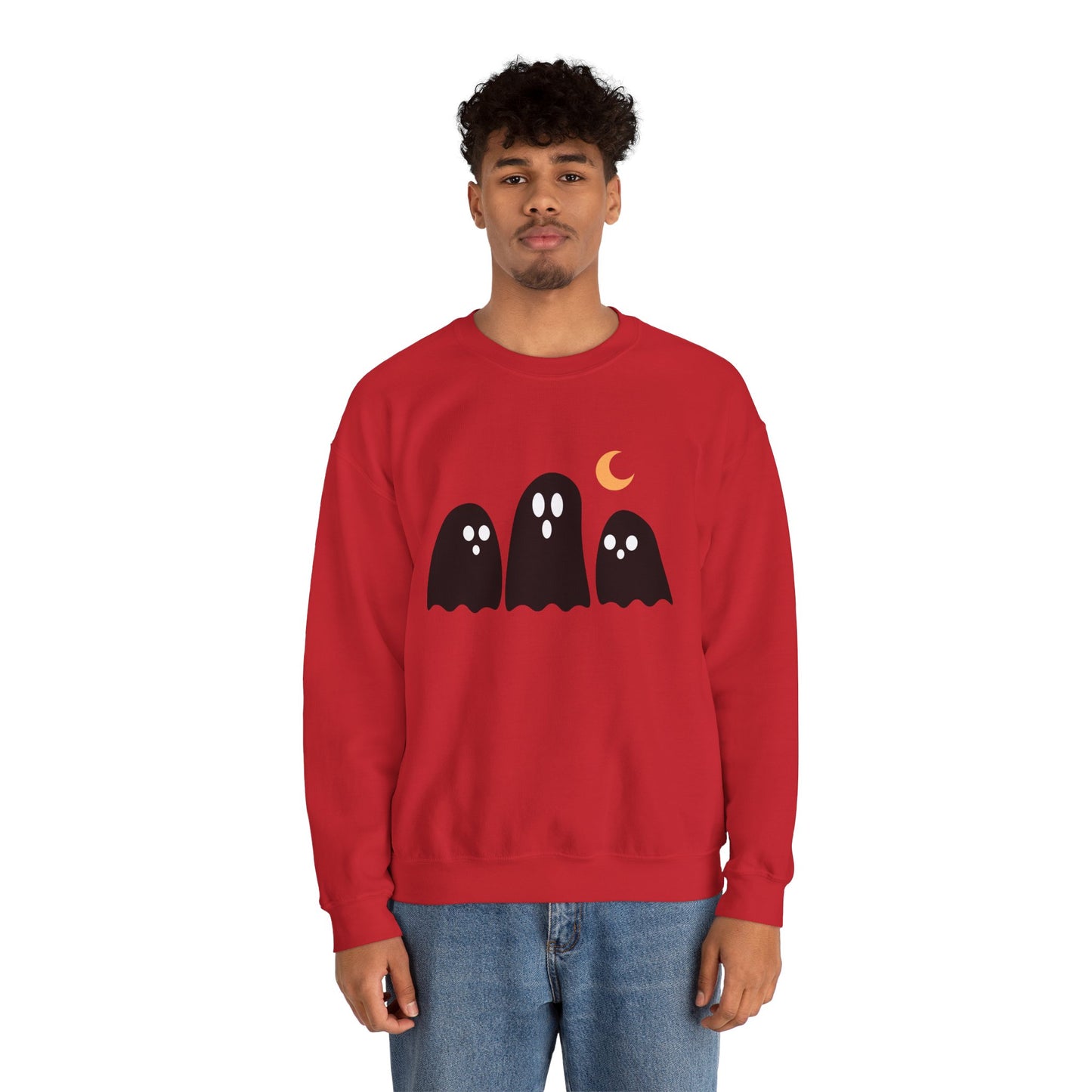 Kawaii Ghost Halloween Unisex Crewneck Sweatshirt