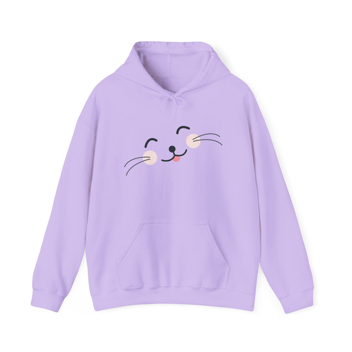 Pink Cozy Unisex Hoodie with Adorable Face Print