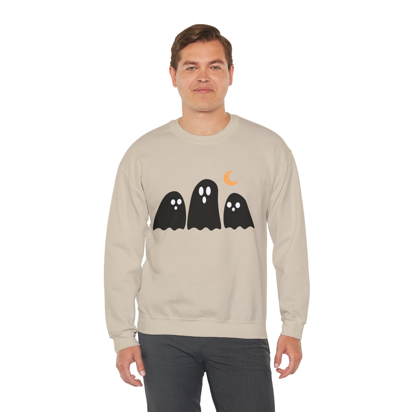 Kawaii Ghost Halloween Unisex Crewneck Sweatshirt
