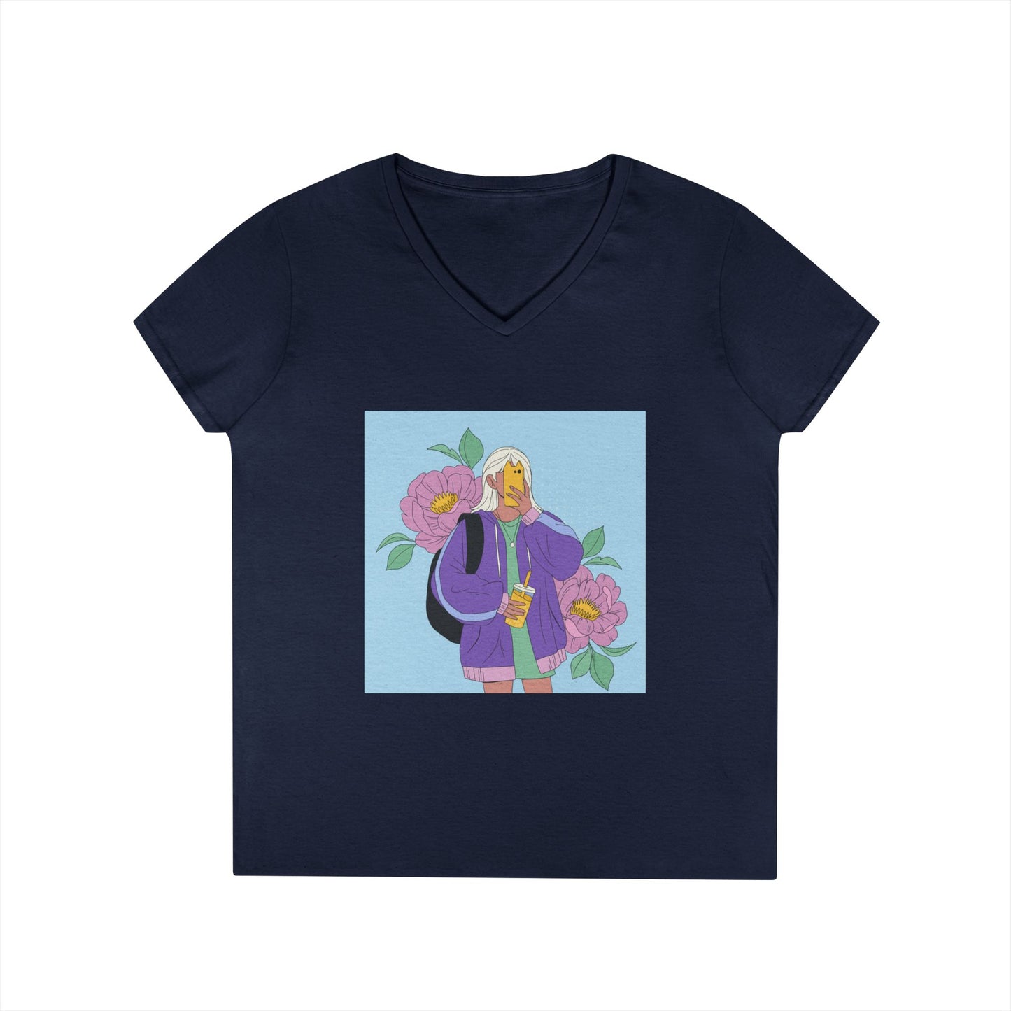 Women Stylish V-Neck T-Shirt