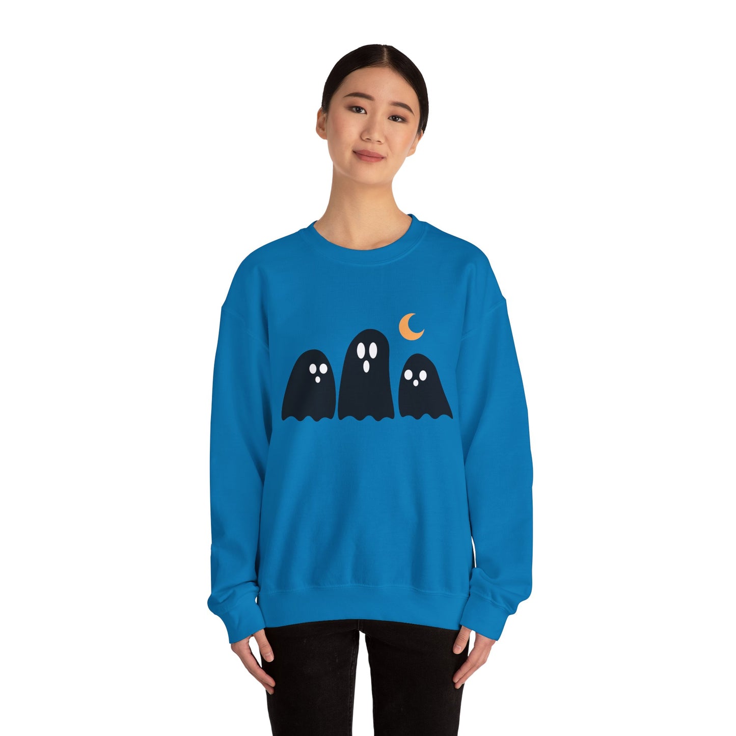 Kawaii Ghost Halloween Unisex Crewneck Sweatshirt