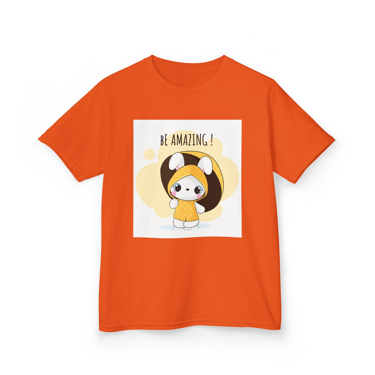 Yellow Kids Heavy Cotton t-shirt with a Cartoon Character