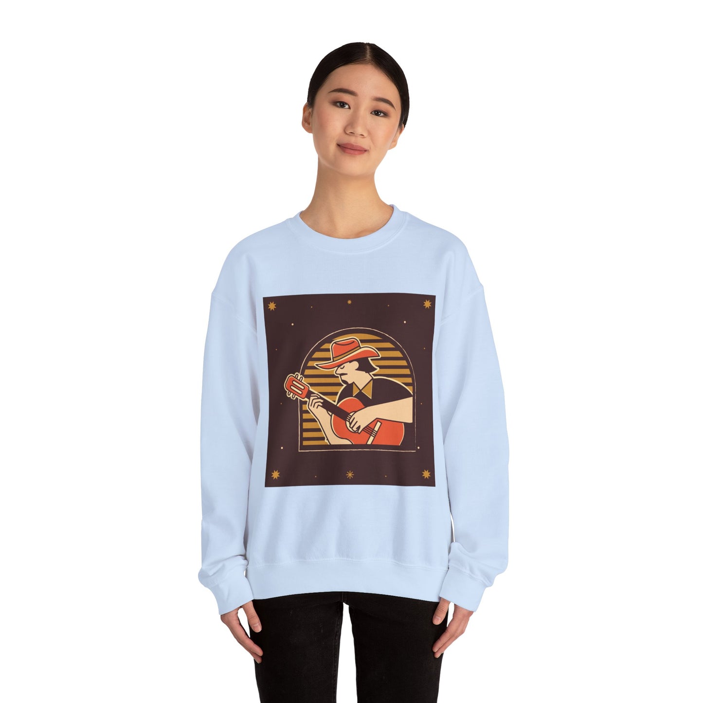 Retro Musician Graphic Unisex Crewneck Sweatshirt