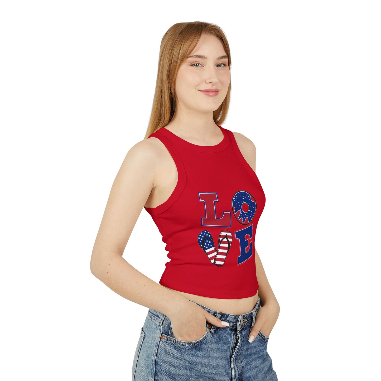 Women’s Racer Tank Top – Casual Summer Crop Top