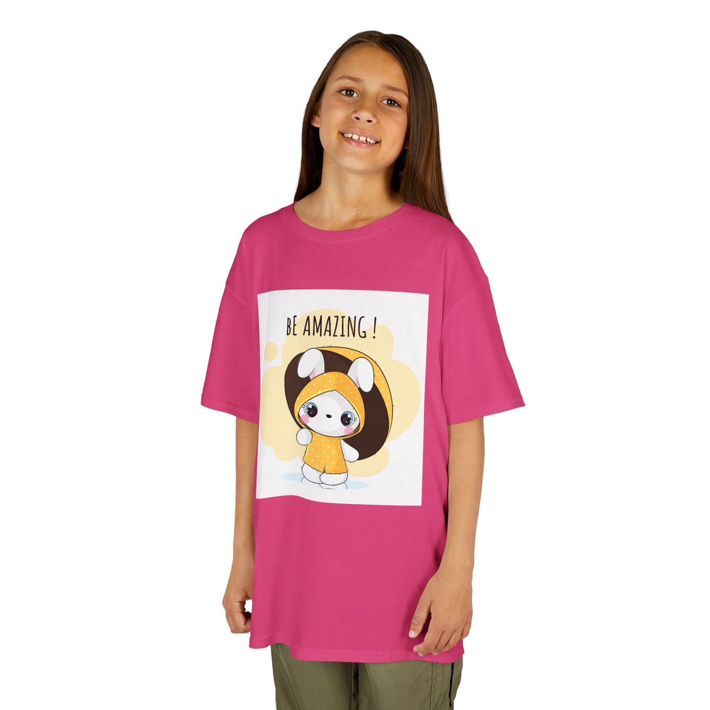 Yellow Kids Heavy Cotton t-shirt with a Cartoon Character