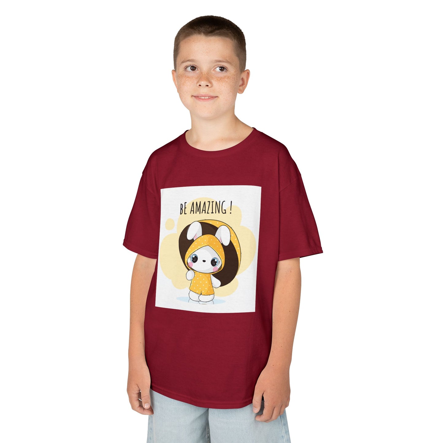 Yellow Kids Heavy Cotton t-shirt with a Cartoon Character