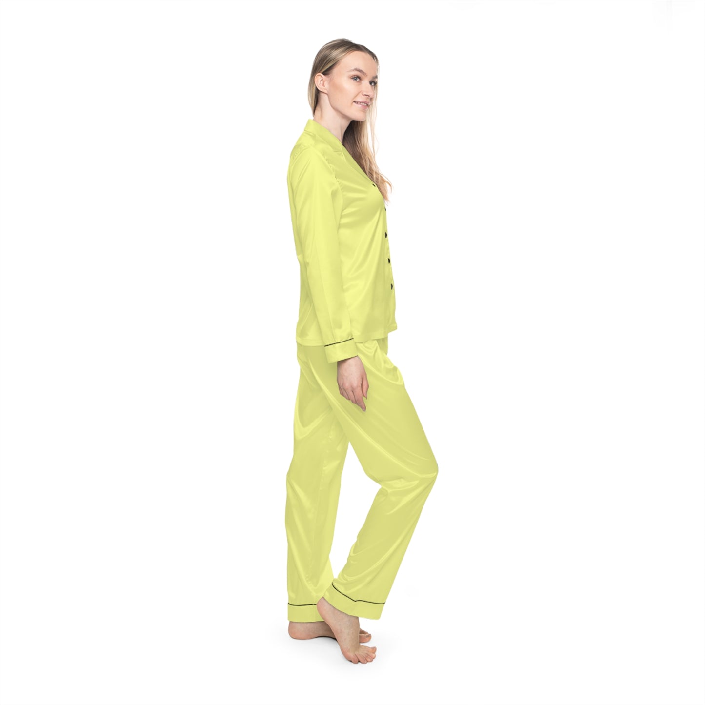 Women’s Soft Satin Pajama Set with Stylish AOP Design