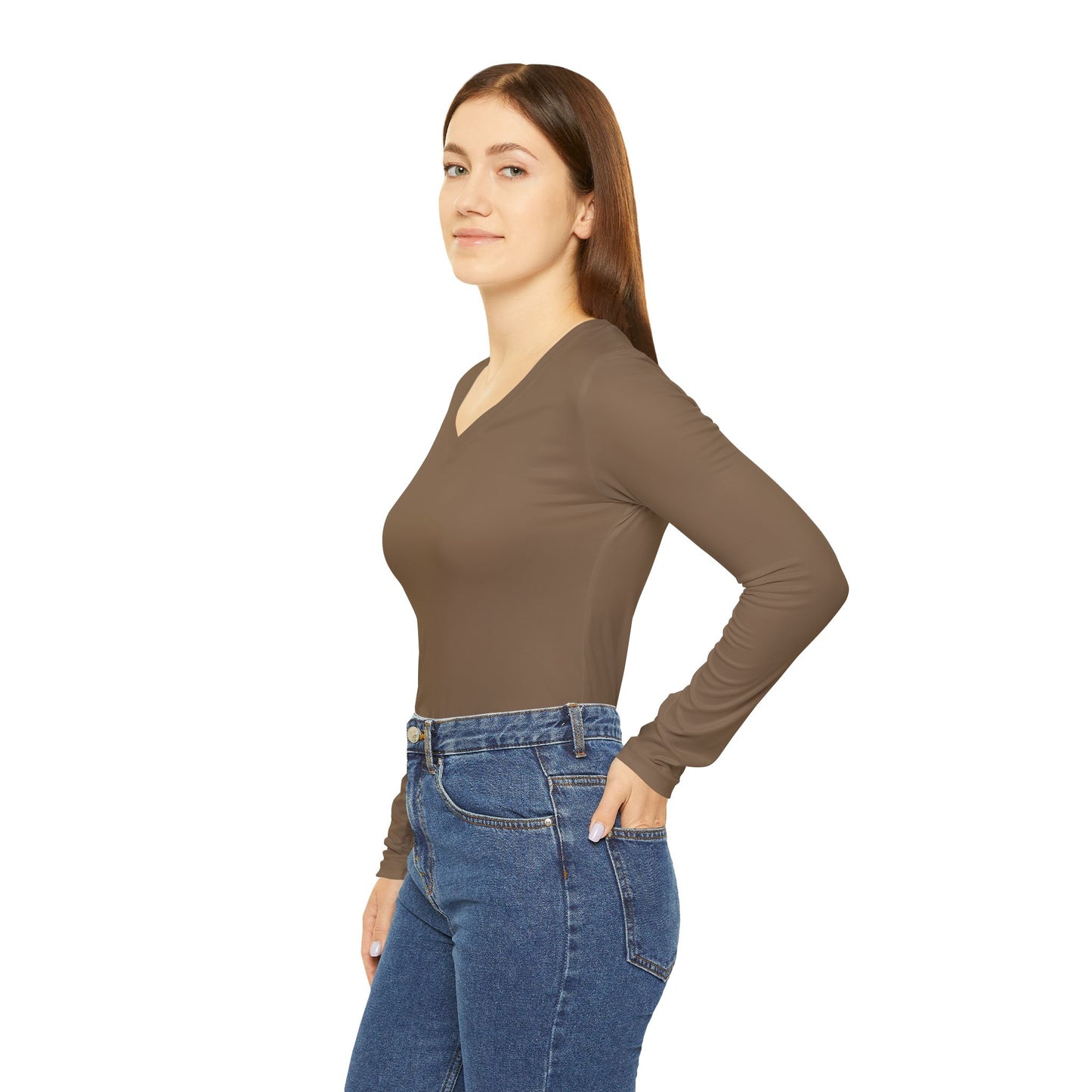 Chic Women's Long Sleeve V-neck Casual Shirt