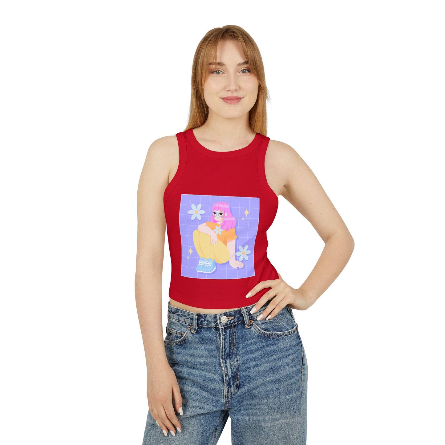 Cute Floral Graphic Tank Top – Women’s Summer Tee