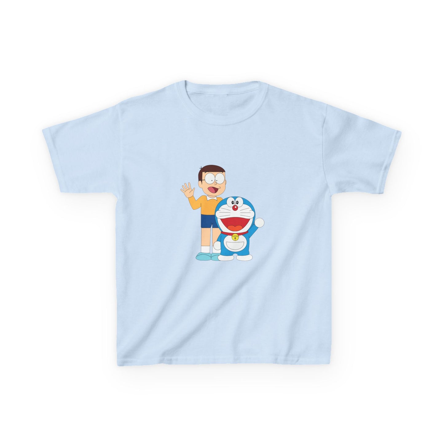 Kids Heavy Cotton Teal T-Shirt with a Graphic Design