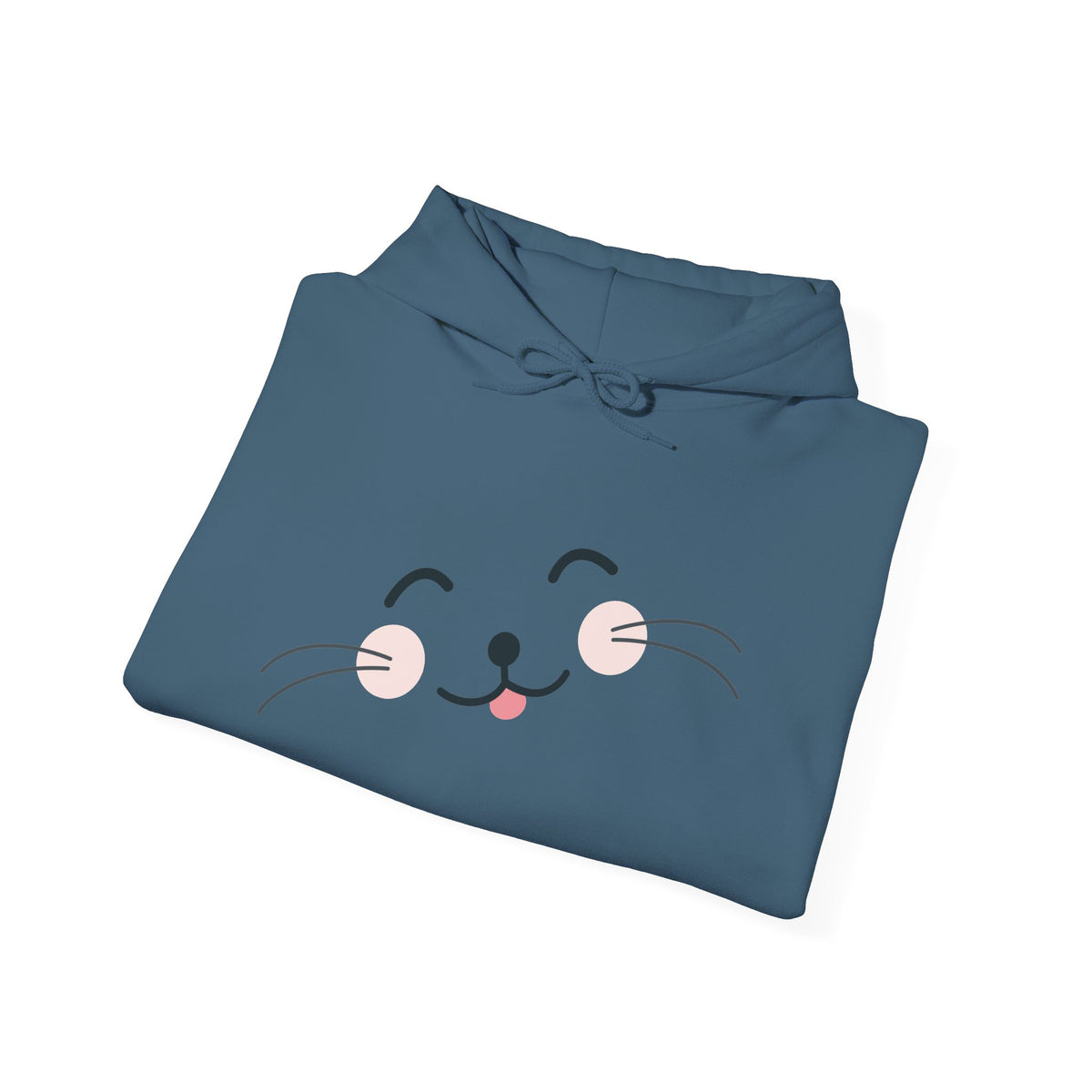 Pink Cozy Unisex Hoodie with Adorable Face Print
