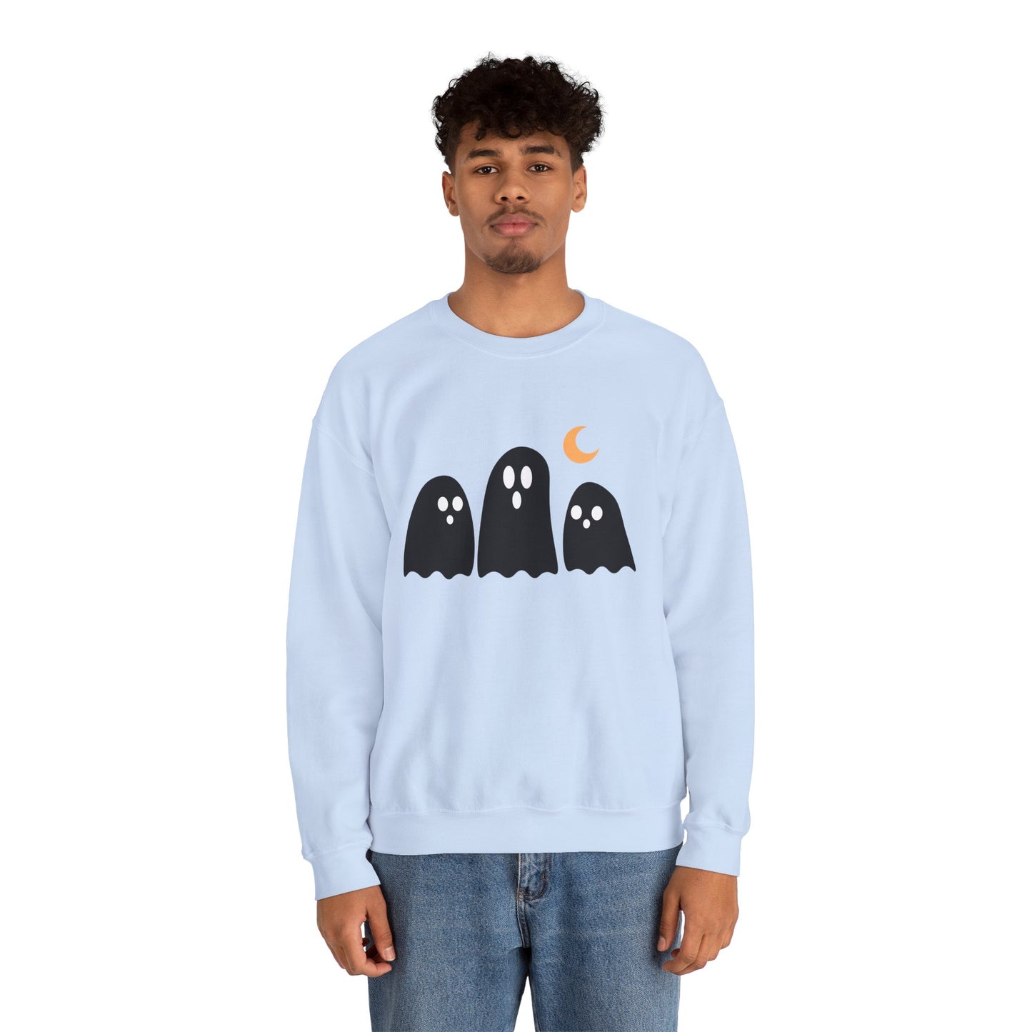 Kawaii Ghost Halloween Unisex Crewneck Sweatshirt