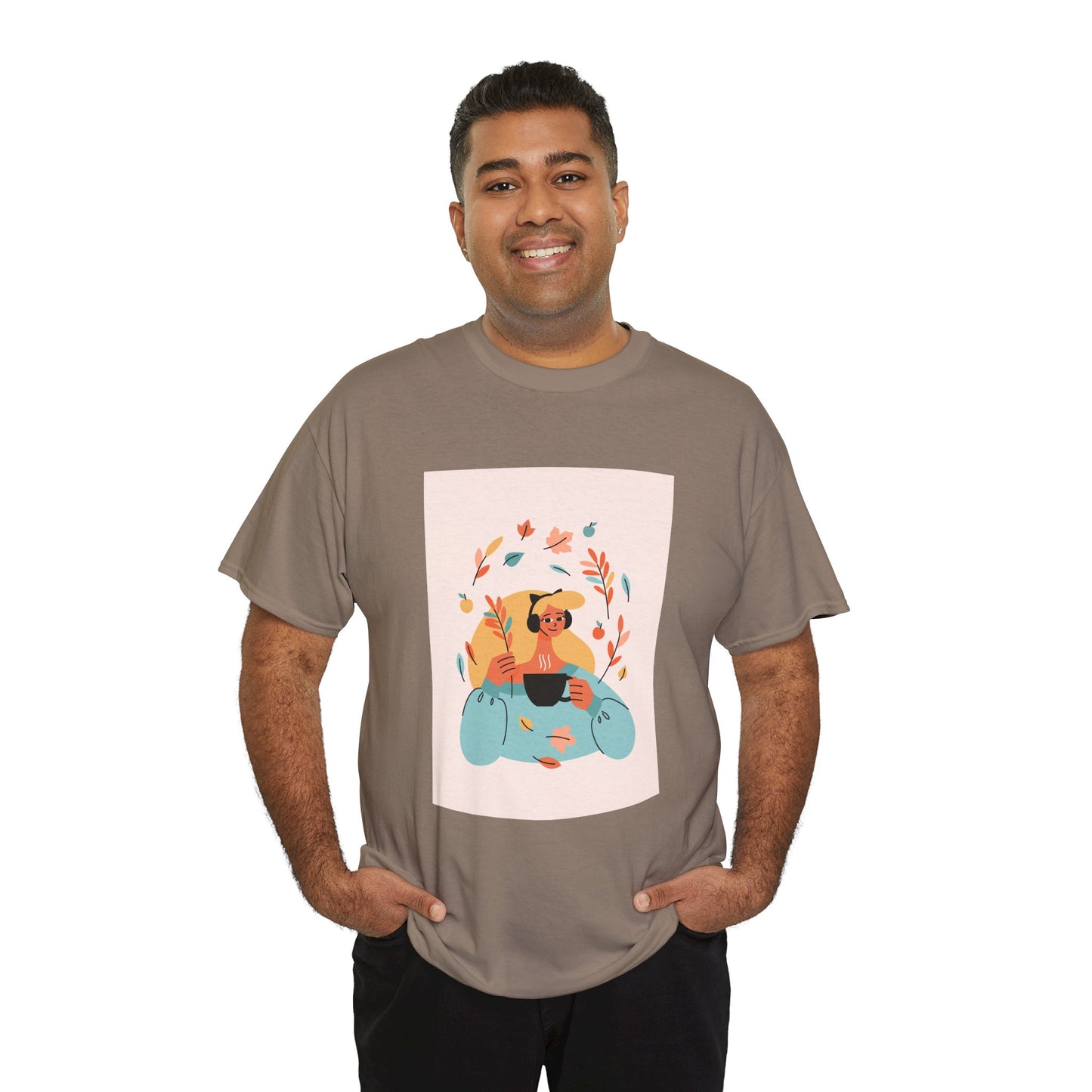 Unisex Cozy Bear Illustration Heavy Cotton T-Shirt