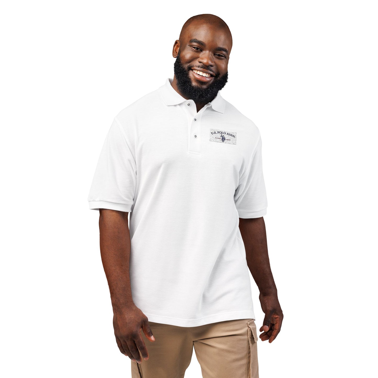 Embroidered Calm Wave Polo Shirt  Minimal Coastal Logo Golf & Casual Polo