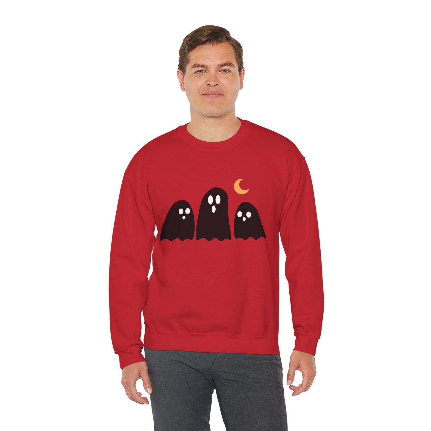 Kawaii Ghost Halloween Unisex Crewneck Sweatshirt