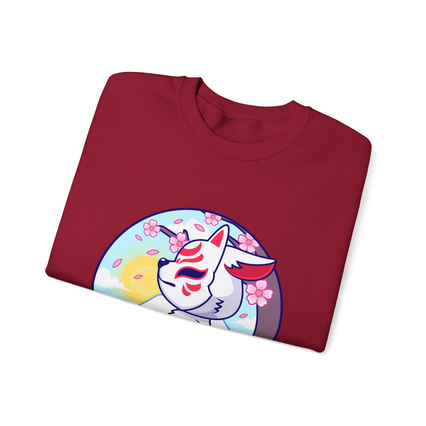 Kitsune Fox Mask Graphic Unisex Crewneck Sweatshirt