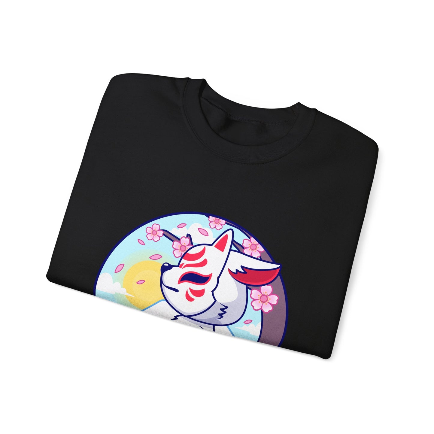 Kitsune Fox Mask Graphic Unisex Crewneck Sweatshirt