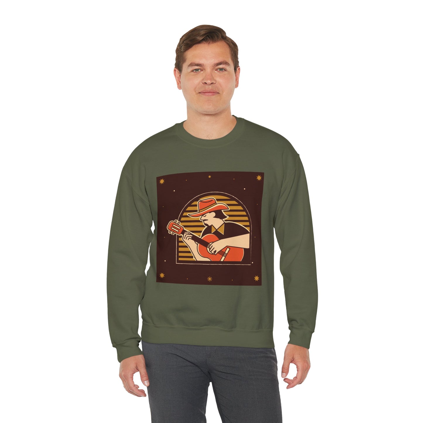 Retro Musician Graphic Unisex Crewneck Sweatshirt