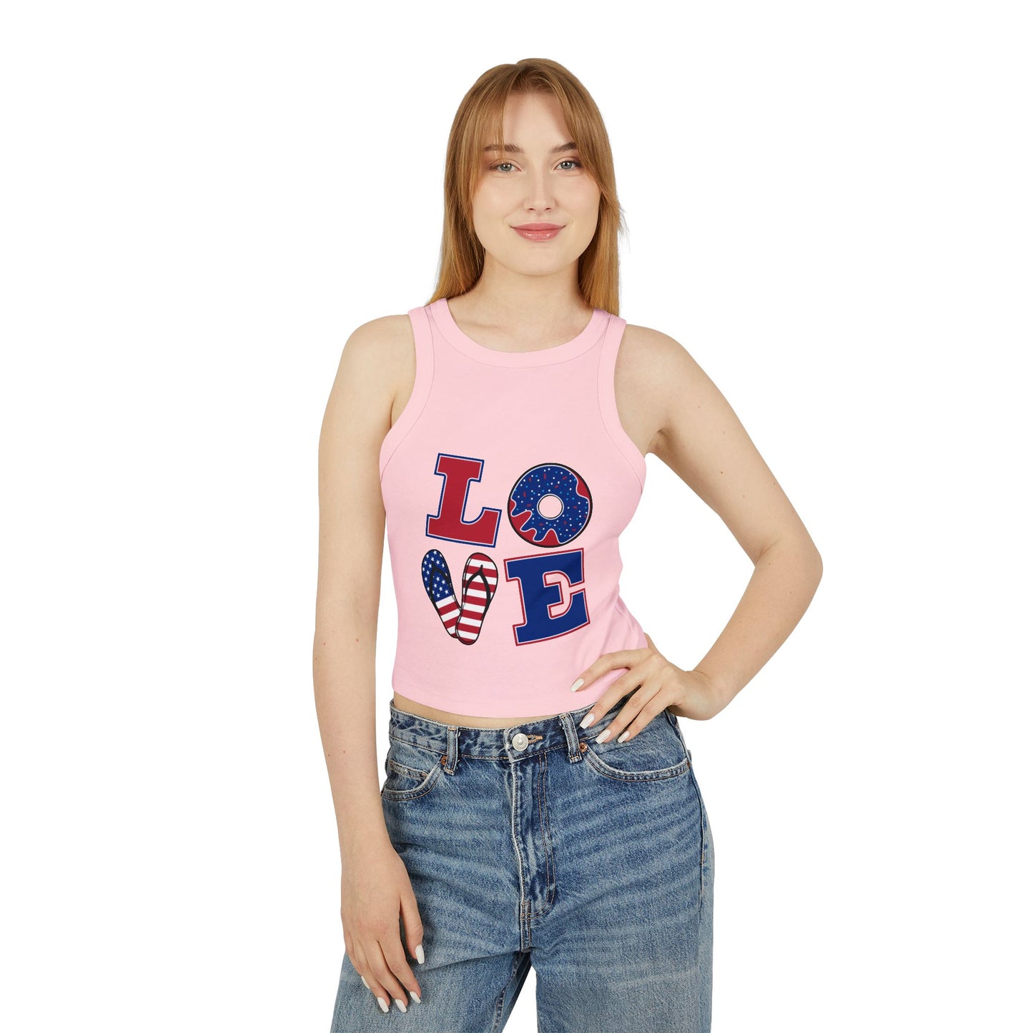 Women’s Racer Tank Top – Casual Summer Crop Top