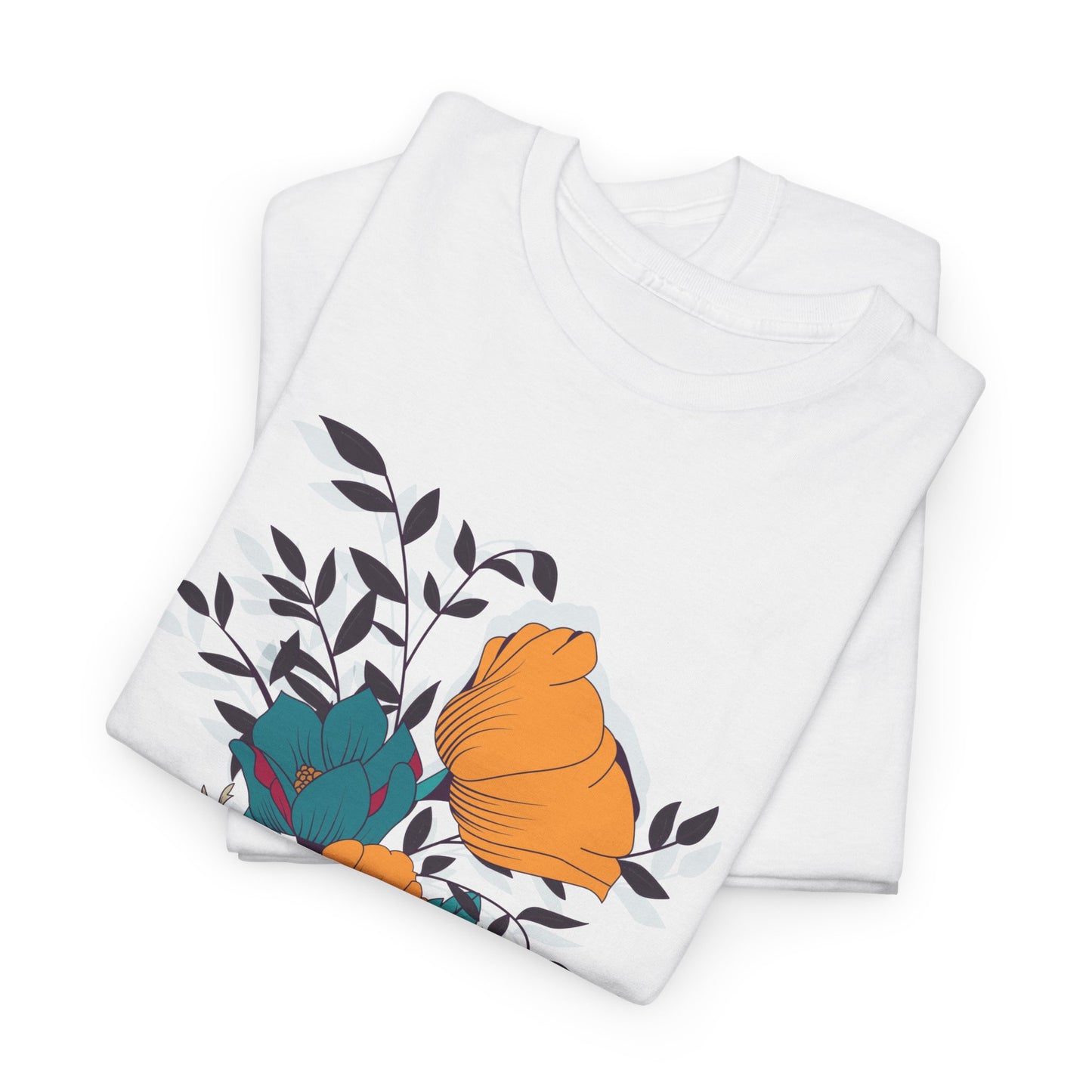 Women’s Heavy Cotton Graphic Tee Stylish Flower Print