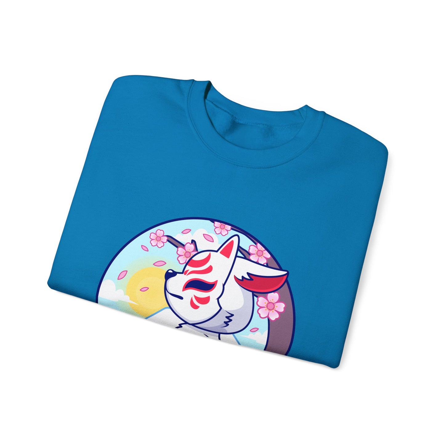 Kitsune Fox Mask Graphic Unisex Crewneck Sweatshirt