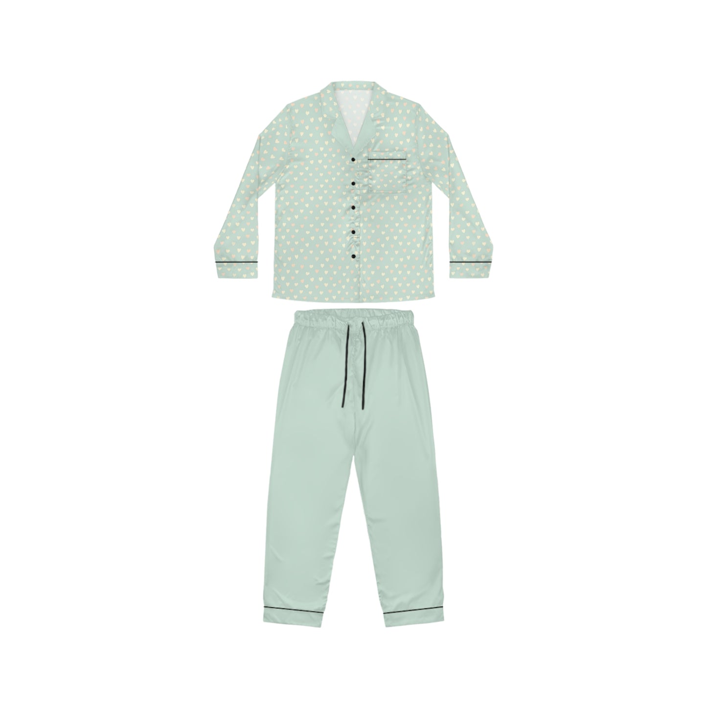 Women’s Satin Pajama Set with All-Over Print Design