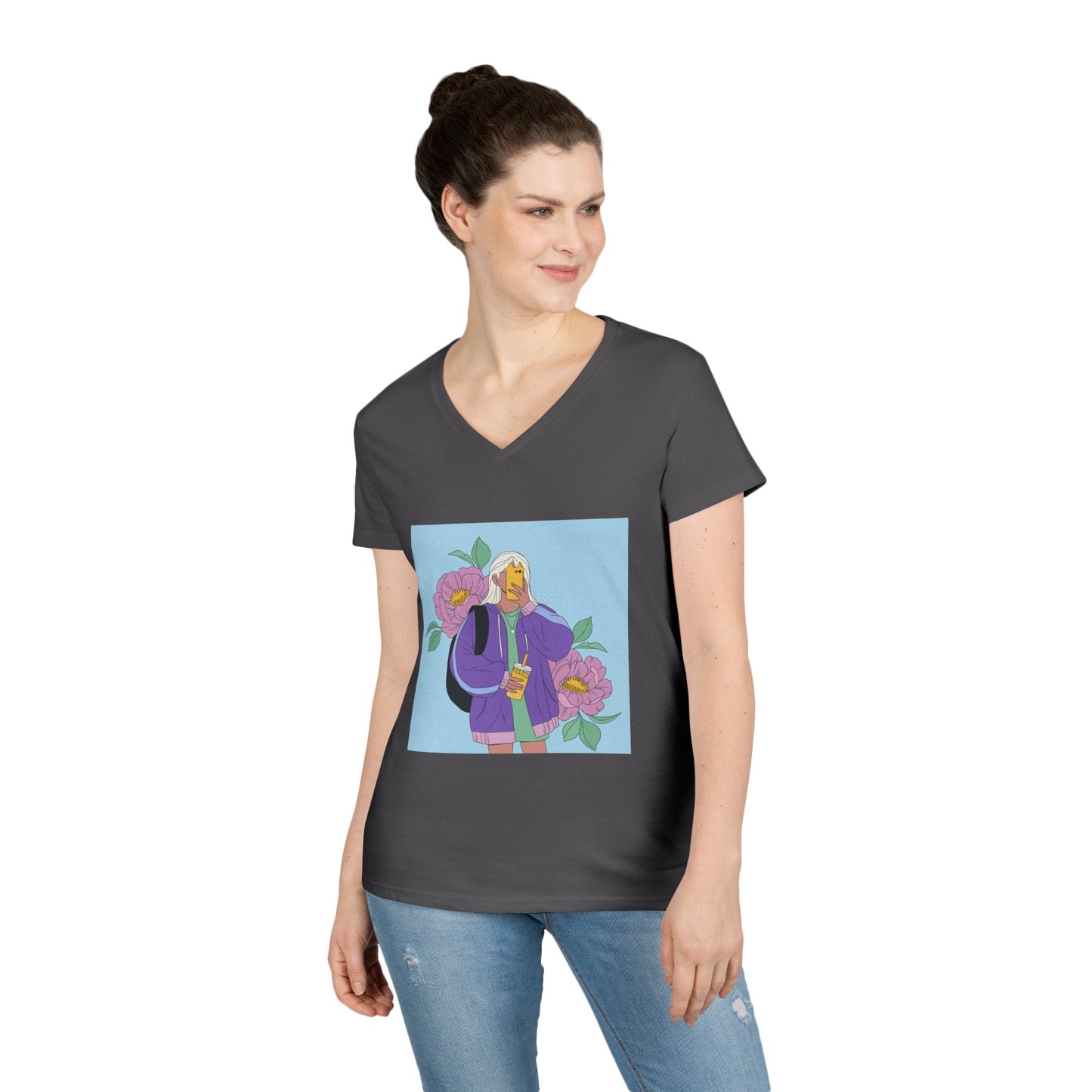 Women Stylish V-Neck T-Shirt