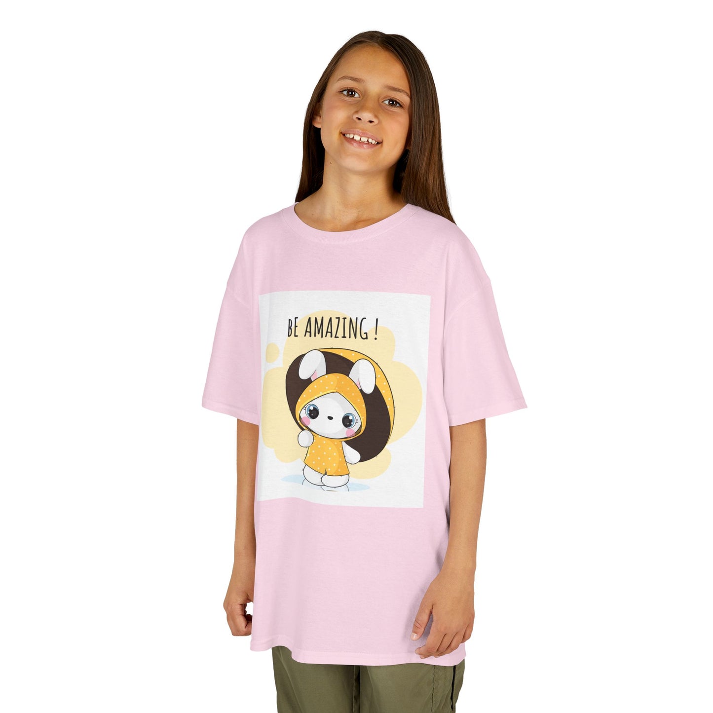 Yellow Kids Heavy Cotton t-shirt with a Cartoon Character