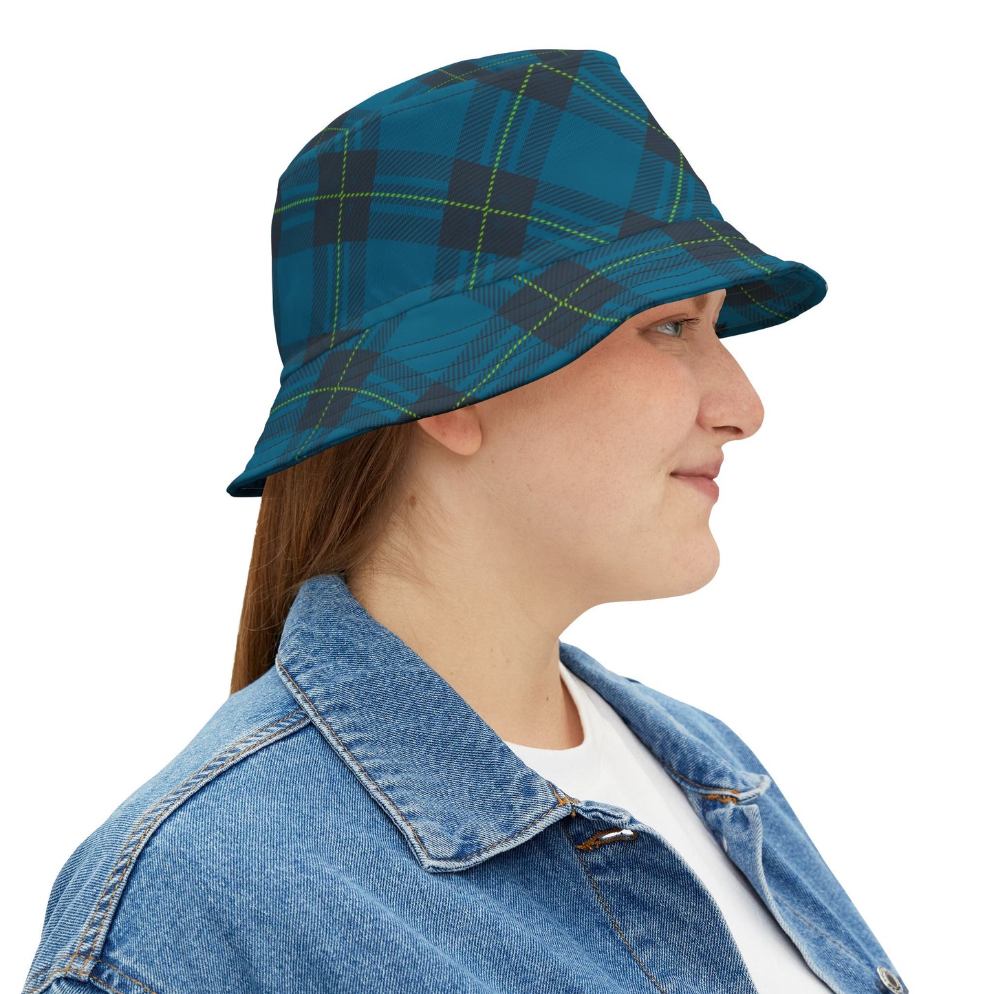 Blue Plaid Bucket Hat