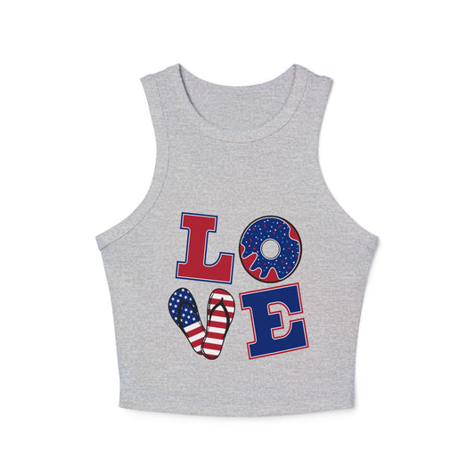 Women’s Racer Tank Top – Casual Summer Crop Top