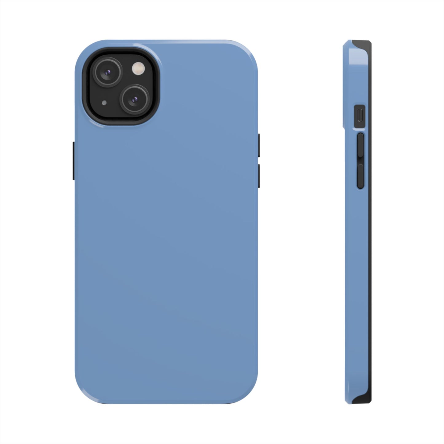 Blue phone case with a white background