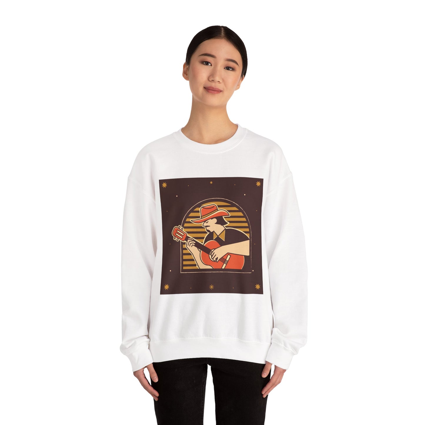 Retro Musician Graphic Unisex Crewneck Sweatshirt