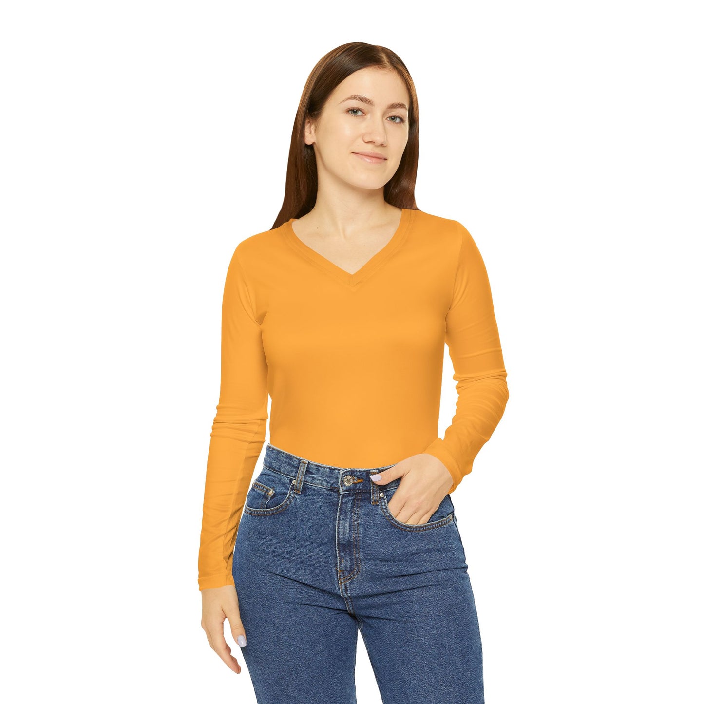 Vibrant Women's Long Sleeve V-Neck Casual Shirt