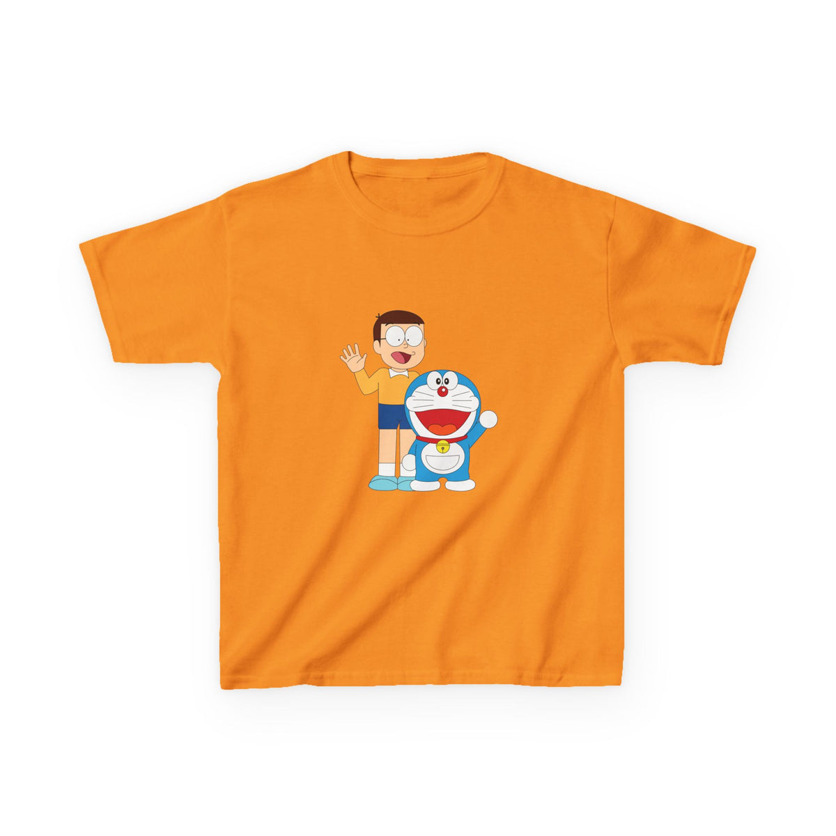 Kids Heavy Cotton Teal T-Shirt with a Graphic Design