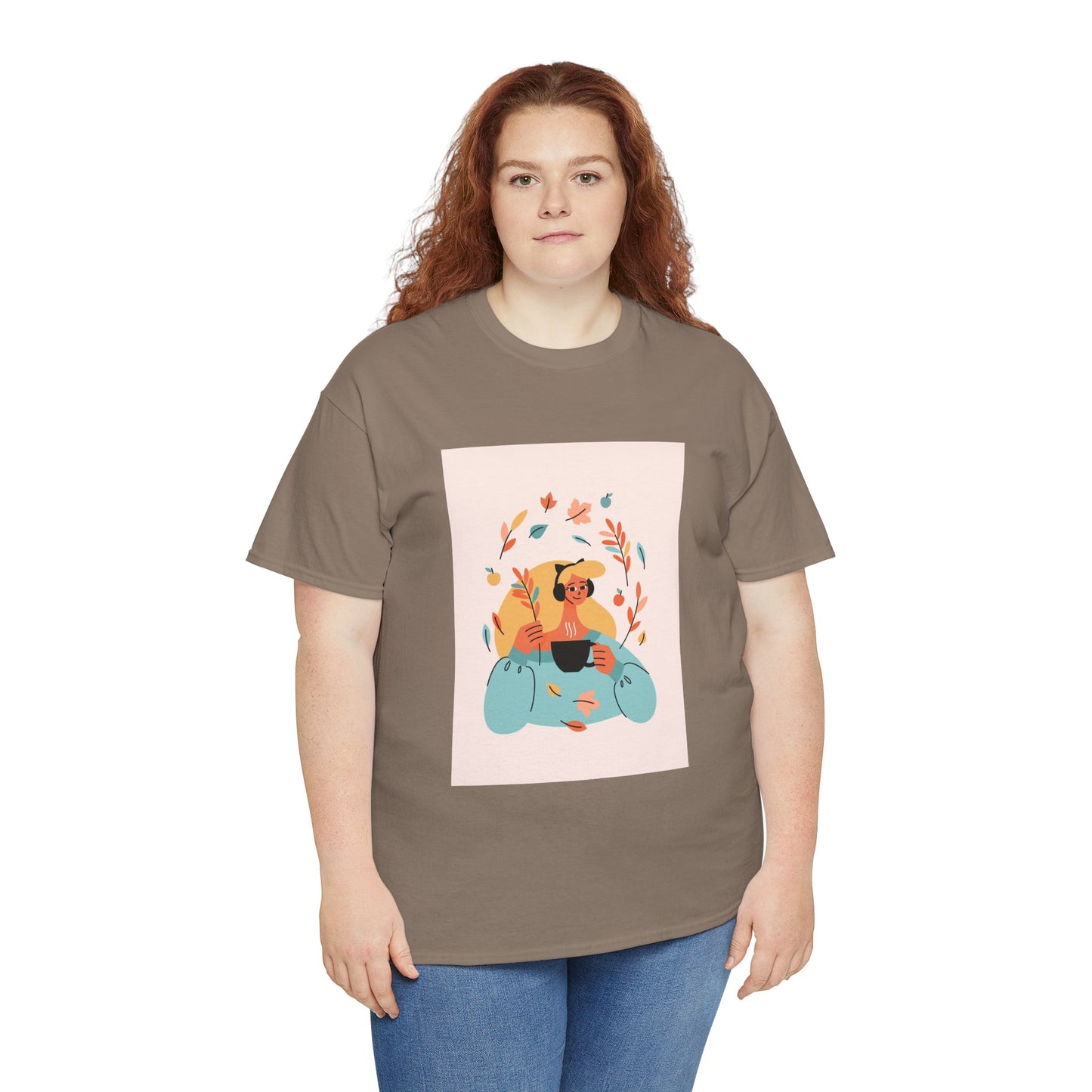 Unisex Cozy Bear Illustration Heavy Cotton T-Shirt