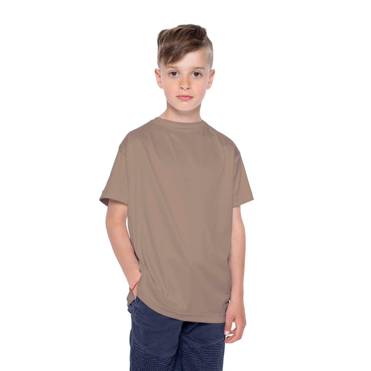 Comfort Fit Kids’ Solid Beige Tee