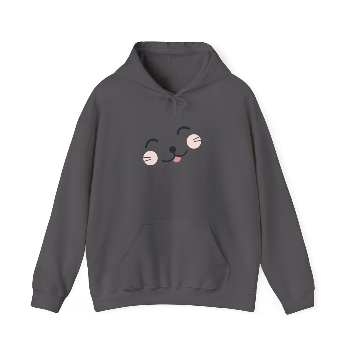 Pink Cozy Unisex Hoodie with Adorable Face Print