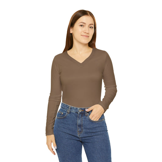 Chic Women's Long Sleeve V-neck Casual Shirt
