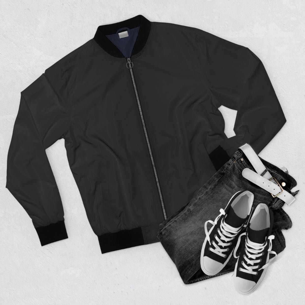 Men’s All-Over Print Bomber Jacket for Casual Streetwear