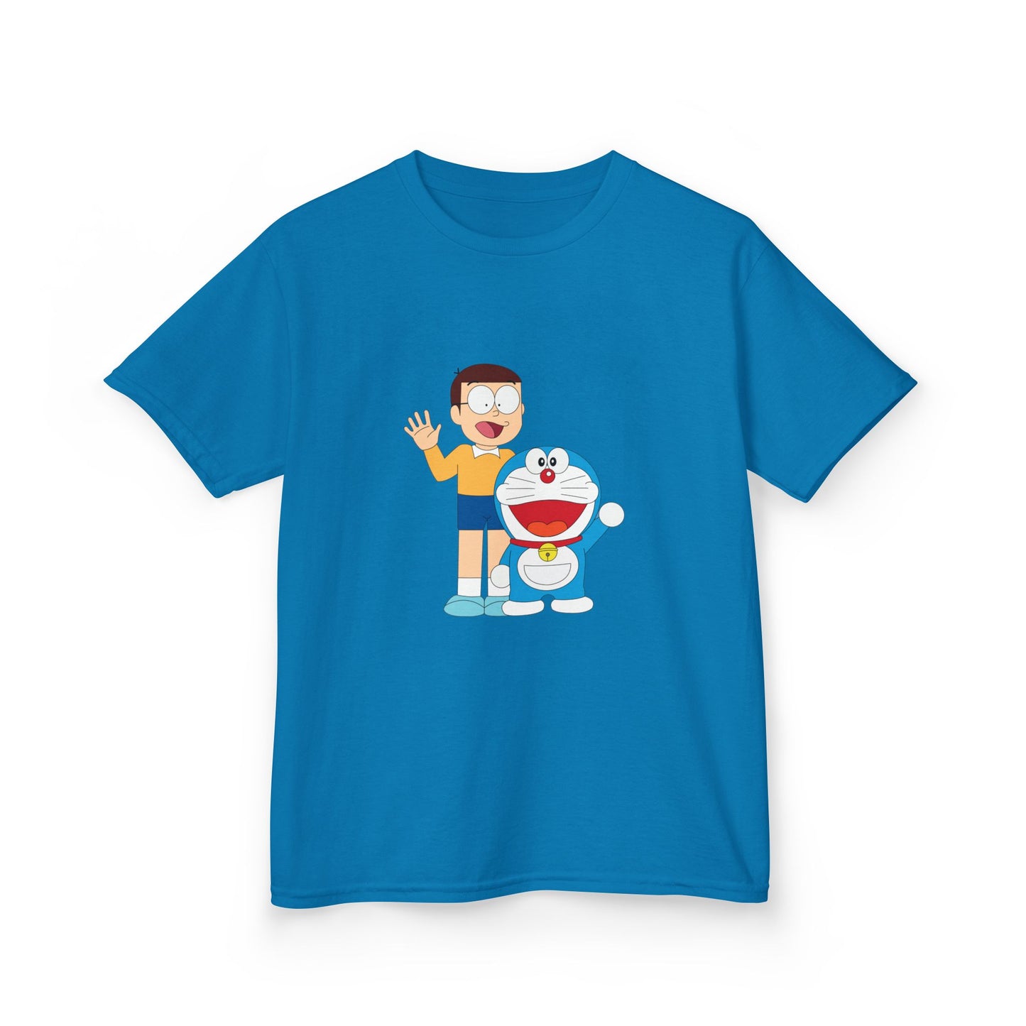 Kids Heavy Cotton Teal T-Shirt with a Graphic Design