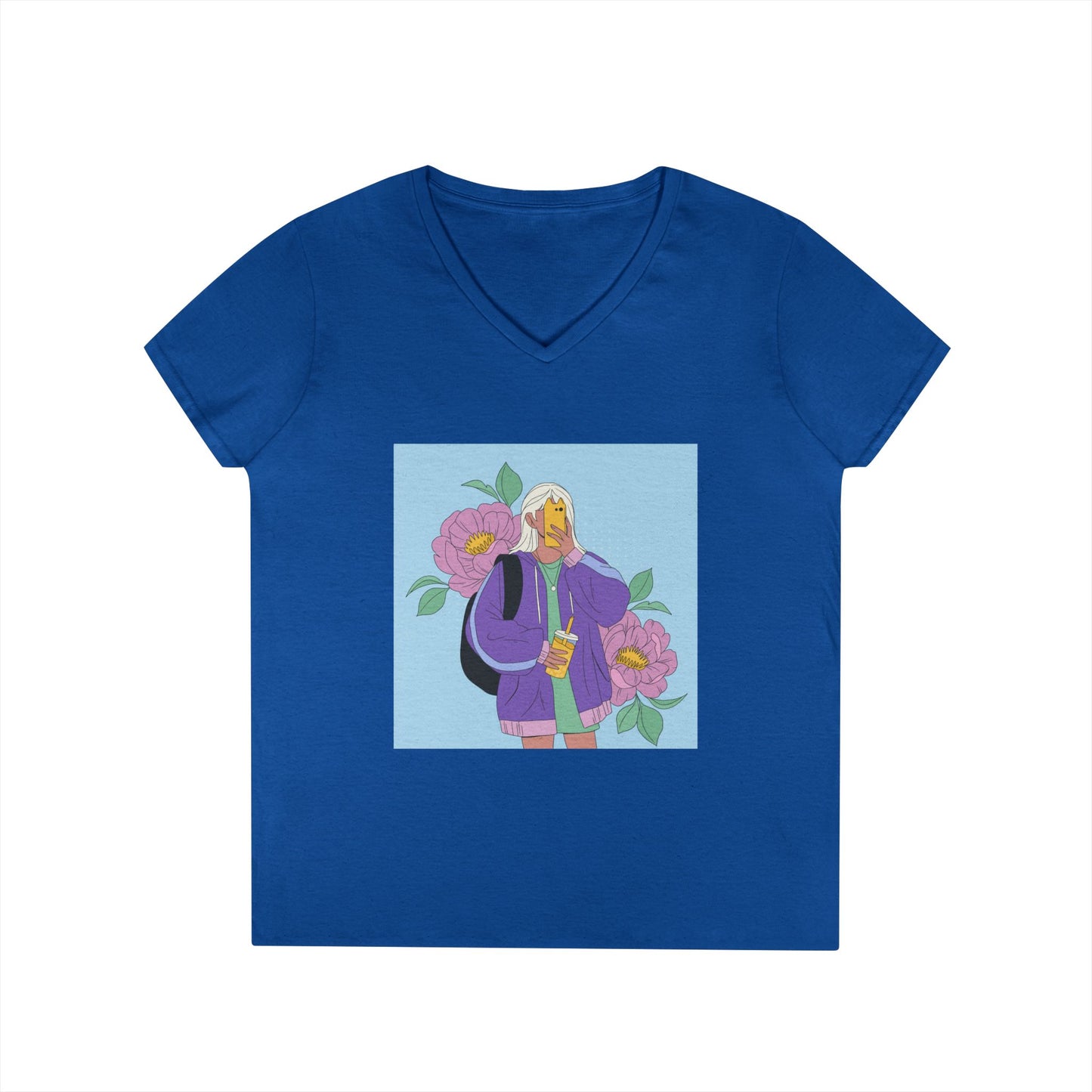 Women Stylish V-Neck T-Shirt