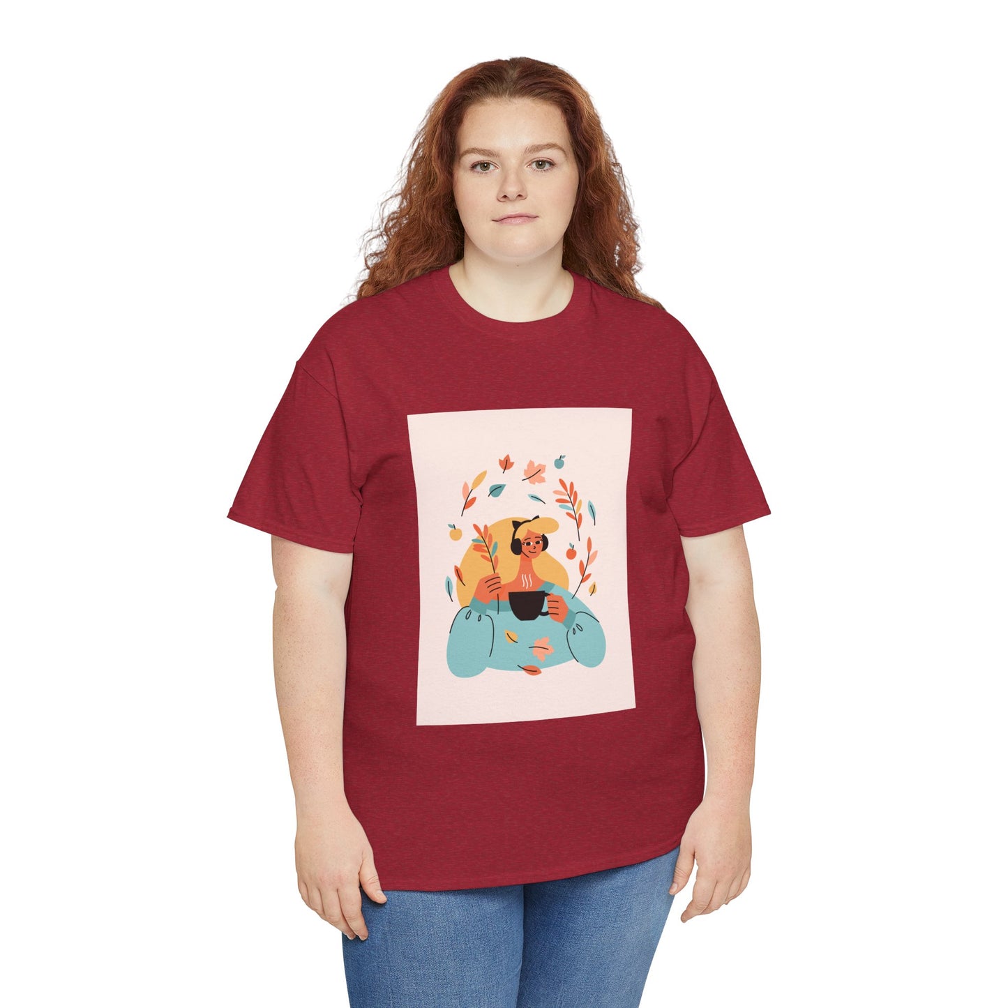 Unisex Cozy Bear Illustration Heavy Cotton T-Shirt
