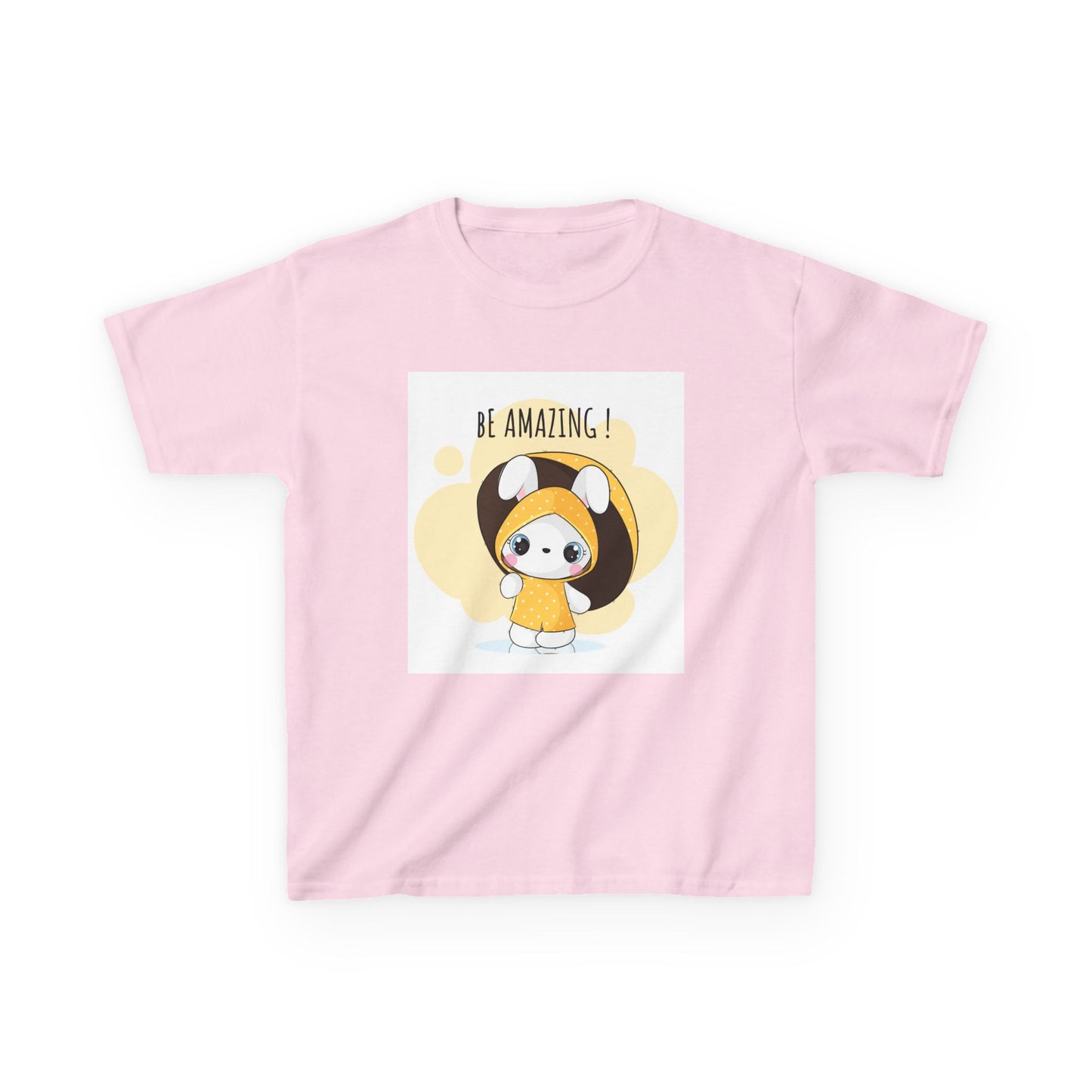 Yellow Kids Heavy Cotton t-shirt with a Cartoon Character