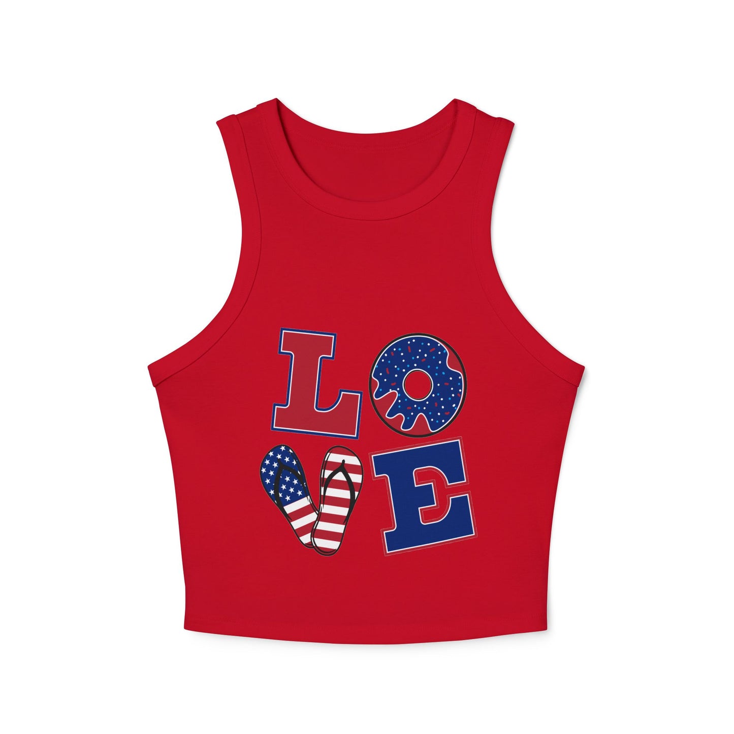 Women’s Racer Tank Top – Casual Summer Crop Top