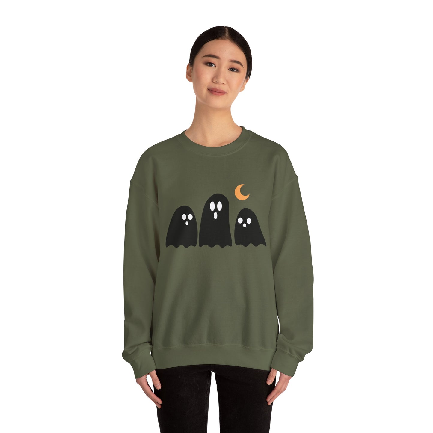 Kawaii Ghost Halloween Unisex Crewneck Sweatshirt