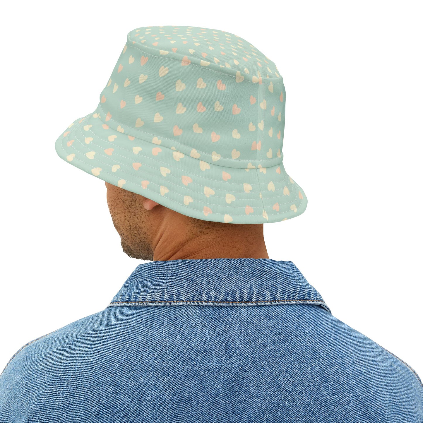 Bucket Hat Heart Pattern