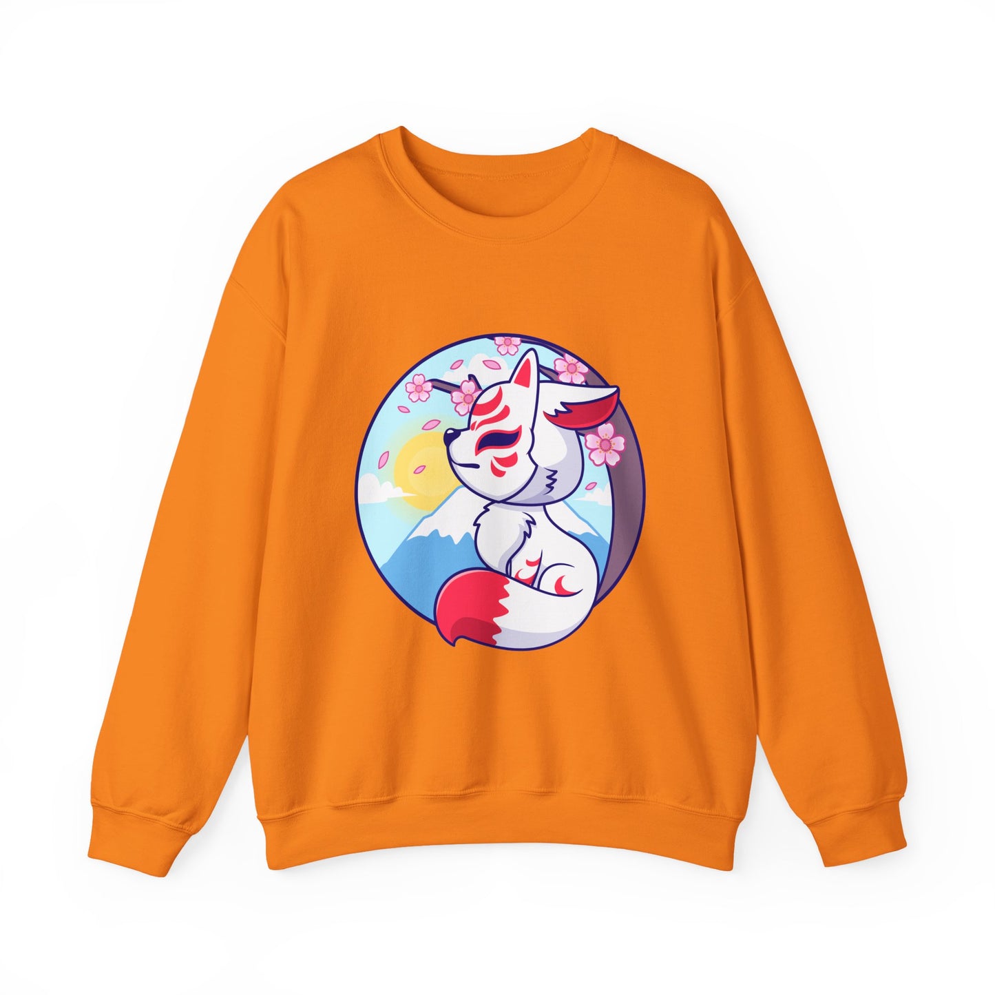 Kitsune Fox Mask Graphic Unisex Crewneck Sweatshirt