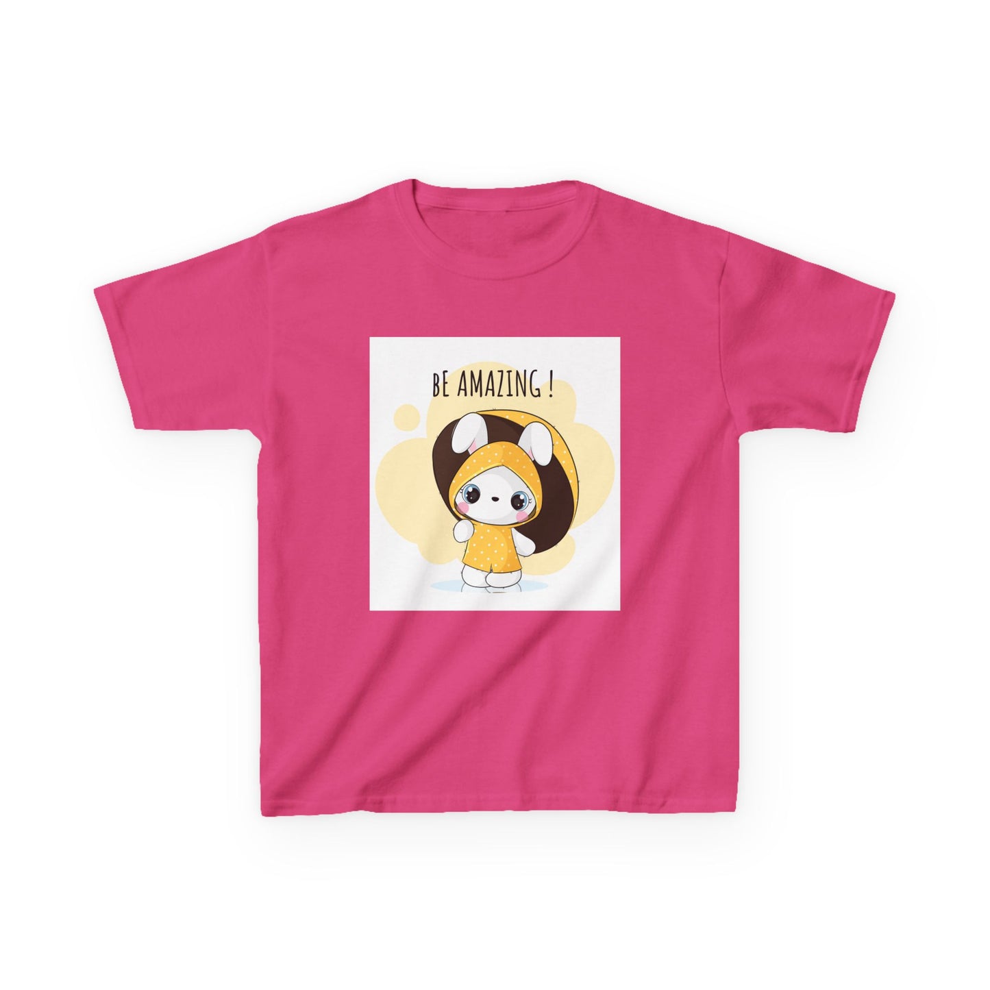 Yellow Kids Heavy Cotton t-shirt with a Cartoon Character