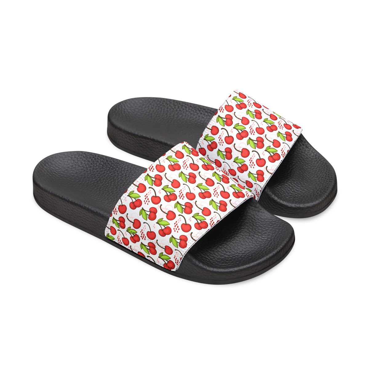 Cherry Print Women's Removable-Strap Sandals – Comfortable Summer Slides