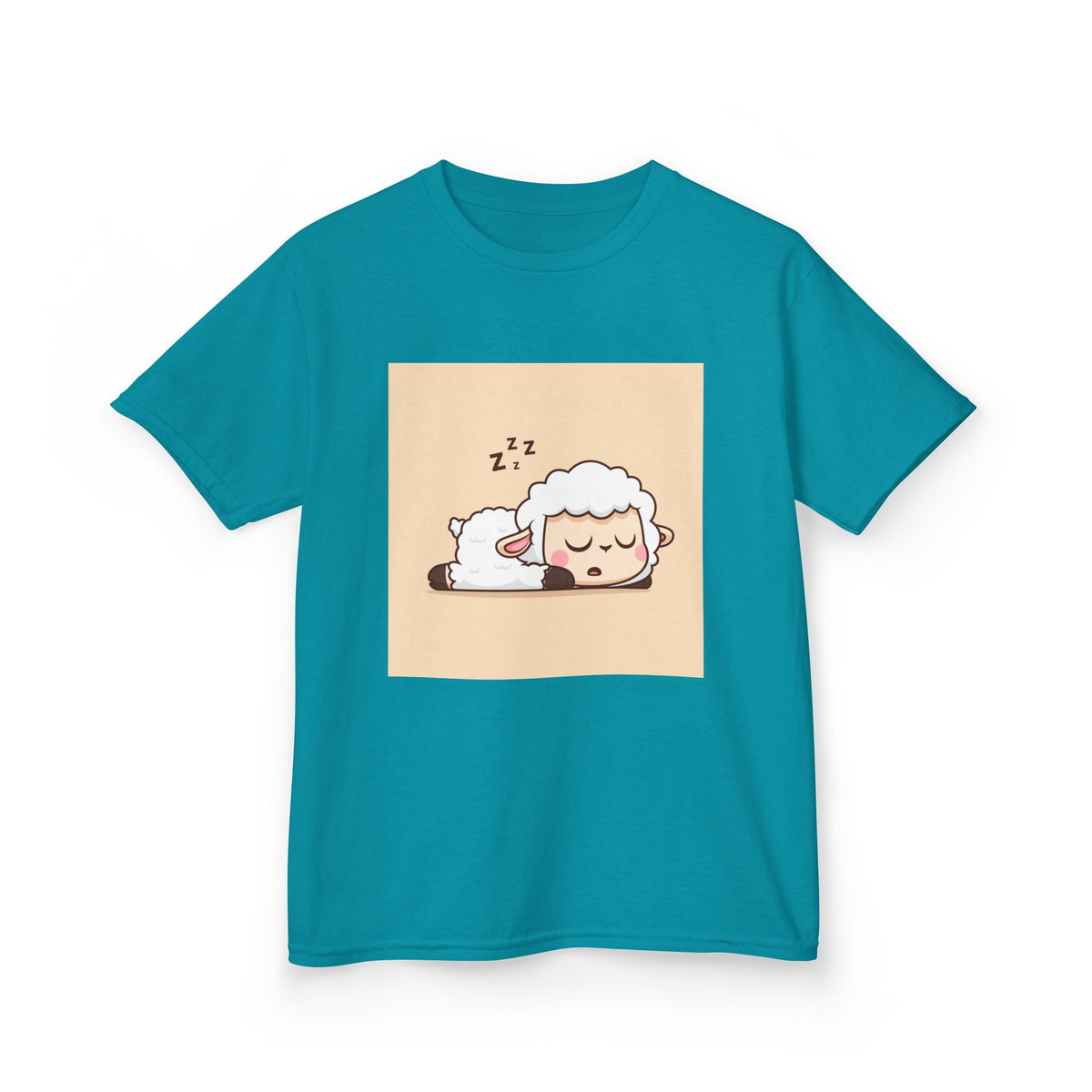 Sleeping Sheep Print Kids Heavy Cotton T-Shirt